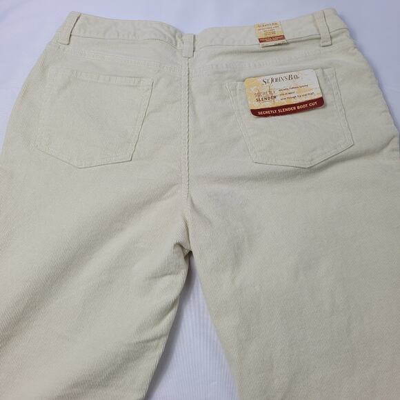 NWT St John's Bay Off-white Secretly Slender Bootcut Corduroy Jeans size 14 - Picture 5 of 16